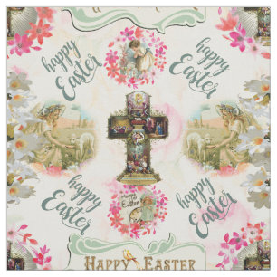 Tissu Joyeux Jésus de Pâques Résurrection Ange Wreaths