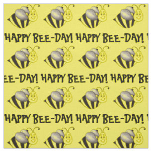 Tissu Joyeux Jour des abeilles Jaune Bumblebee Miel Anni