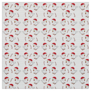 Tissu Joyeux Noël Chick's avec chapeau de Père Noël