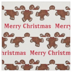 Tissu Joyeux Noël Gingerbread Homme Homme Foody