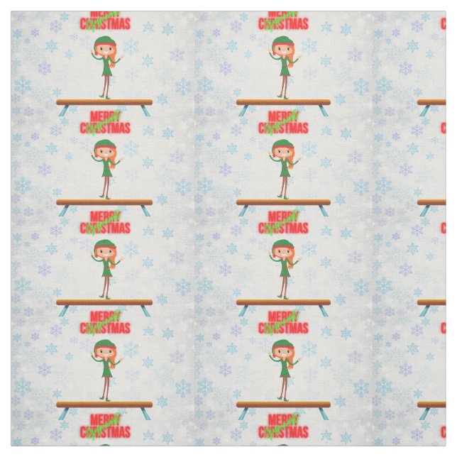Tissu Joyeux Noël Gymnast Elf (Échantillon)
