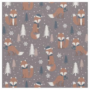 Tissu Joyeux Noël Père Noël Fox Motif