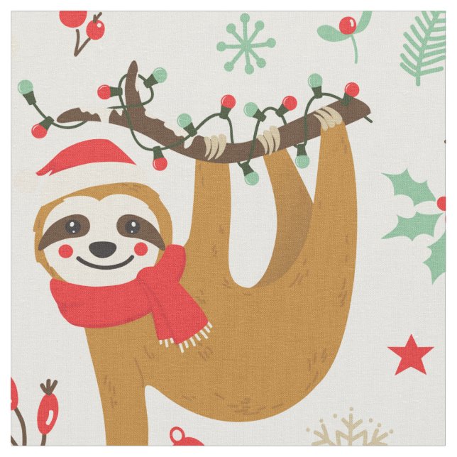 Tissu Joyeux Noël Sloth | Vacances (Fermer)