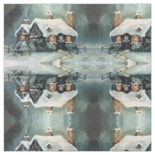 Tissu Joyeux Noël Y'All merveilleuse nuit d'hiver