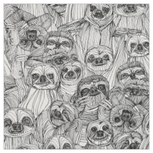 Tissu juste paresseux noir blanc