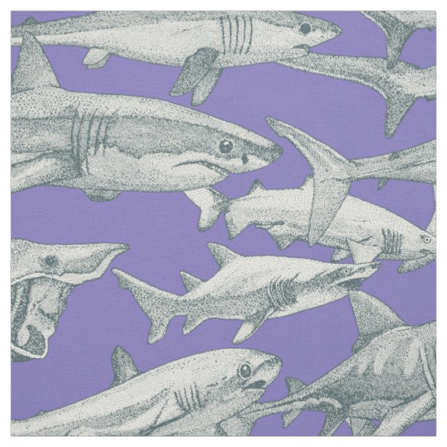 Tissu juste requins apatite lavande (Échantillon)