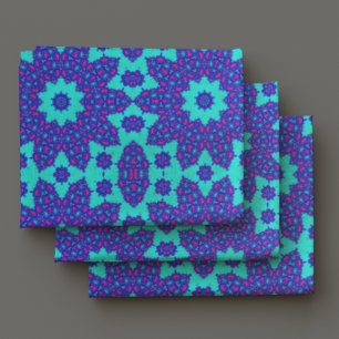 Tissu Kaleidoscope bleu fleuri 