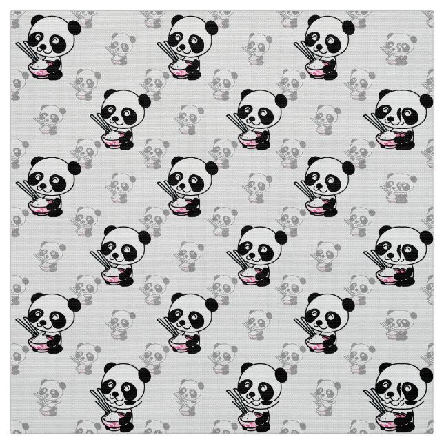 Tissu Kawaii Cute Jouer Panda Surface Motif Design (Échantillon)