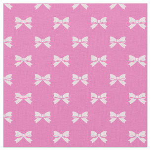 Tissu Kawaii des vaches rose pâle sur rose foncé