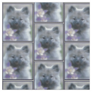 Tissu Keeshond et Columbine - Photo de chien