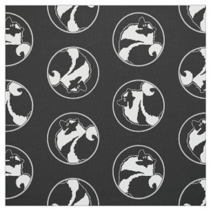 Tissu Keeshond Graphic Outline mignonne Original Animal