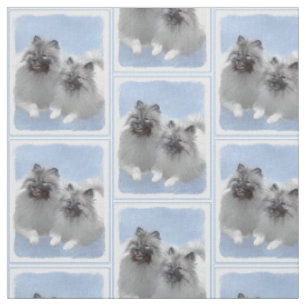 Tissu Keeshond Paire de Kees Peinture Art animal origina