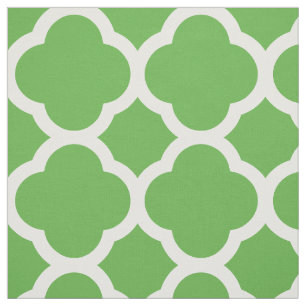 Tissu Kelly Green Moderne Quatrefoil Grande Échelle