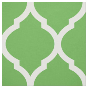 Tissu Kelly Green Quatrefoil Marocain Grande Échelle