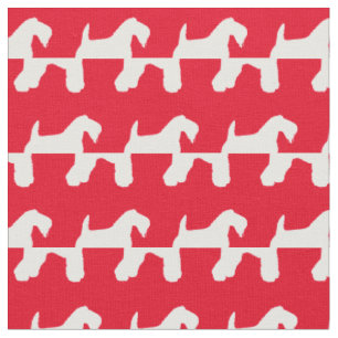 Tissu Kerry Blue Terrier Chien Silhouette Animal rouge