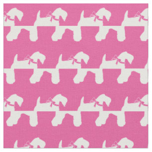Tissu Kerry Blue Terrier Chien Silhouette Pet Rose