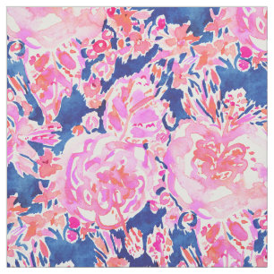 Tissu Ketmie ENTIÈREMENT EXPRIMÉE de rose de marine