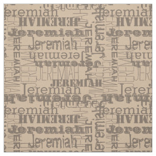 Tissu Khaki Mushroom Nom moderne Collage