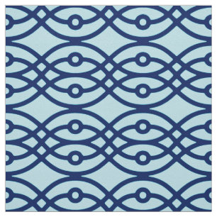 Tissu Kimono imprimé, marine et bleu clair