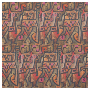 Tissu Klee Expressionniste Forêt Abstraite Art Moderne