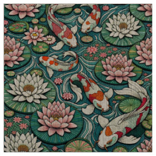 Tissu Koi parmi les Lilies III