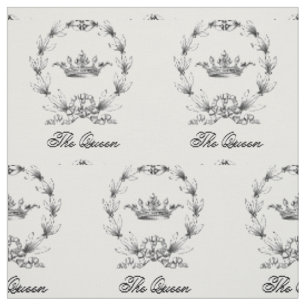 Tissu La couronne de la Reine gravée par cru et la