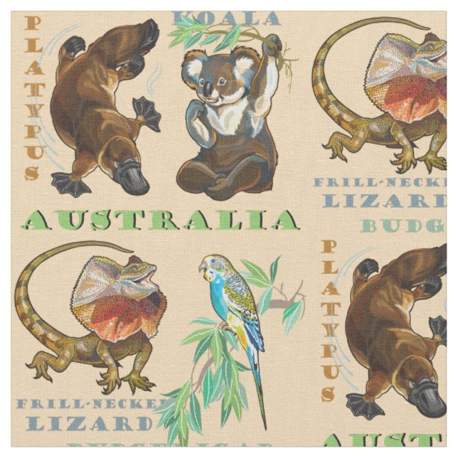Tissu La faune australienne (Fermer)