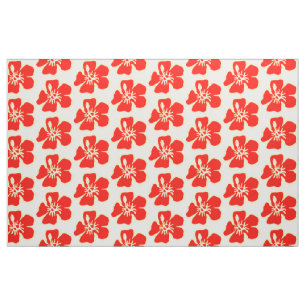 Tissu La ketmie rouge fleurit la partie hawaïenne