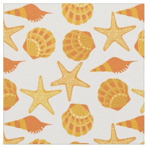 Tissu La plage orange Shell modèlent