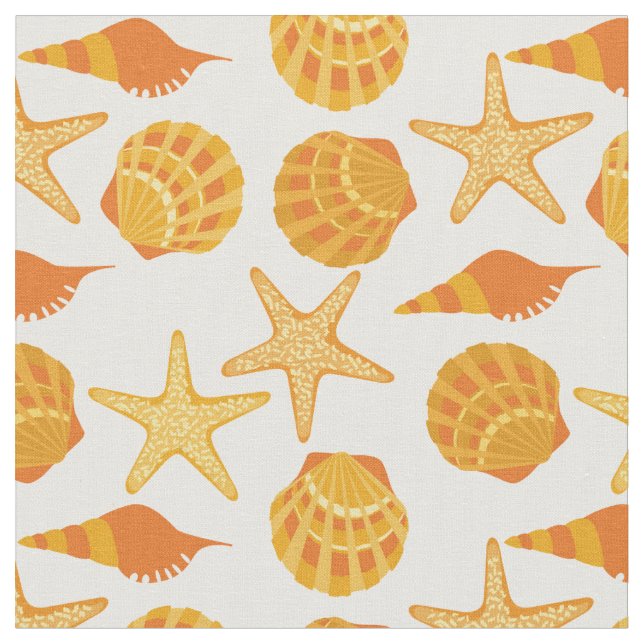 Tissu La plage orange Shell modèlent (Fermer)