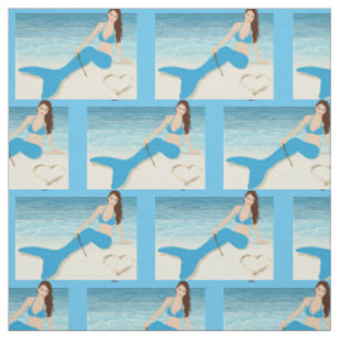 Tissu La sirène de plage assise à Thunder_Cove