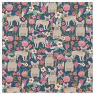 Tissu La Vintage Florale des Bulldogs français