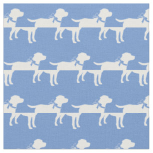 Tissu Labrador Retriever Chien Silhouette Animal bleu cl