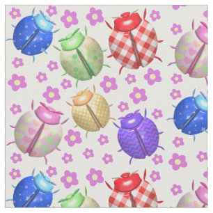 Tissu Ladybug et fleurs bébé enfants crèches