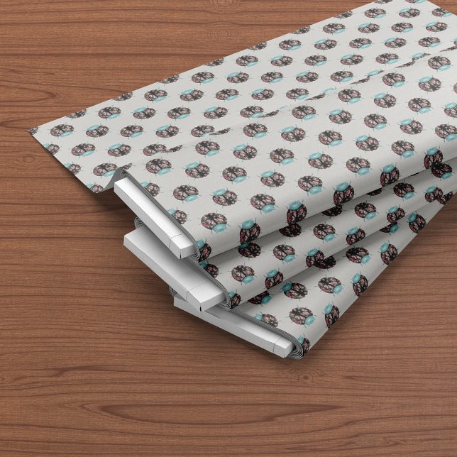 Tissu Ladybug Turquoise Floral Chintz Motif (Créateur téléchargé)