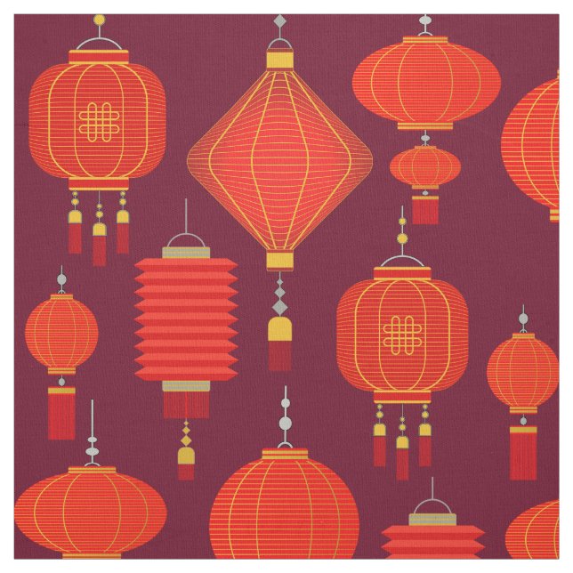 Tissu lanternes chinoises (Échantillon)