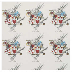 Tissu Lapin Blanc Alice au Pays des Merveilles Lapin de
