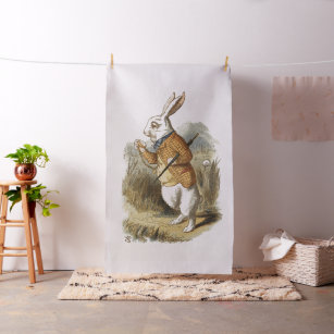 Lapin Blanc Floral recouvert de tissu Craft Panel Alice au pays des merveilles