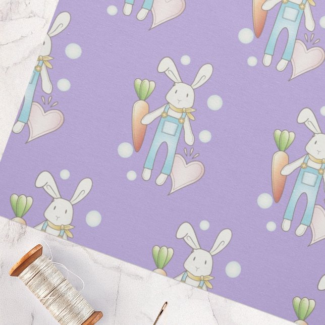 Tissu Lapin en peluche violet personnalisé (Créateur téléchargé)