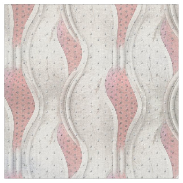 Tissu L'aspect Gras métallique 3D Crème Rouge texture (Fermer)