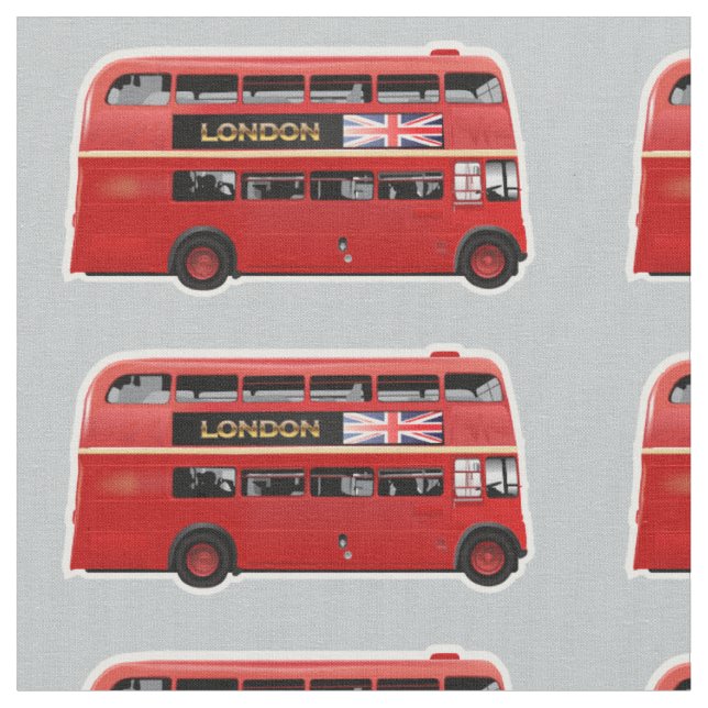Tissu L'autobus de rouge de Londres (Fermer)