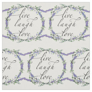 Tissu Lavande et Eucalyptus Live Laugh Love