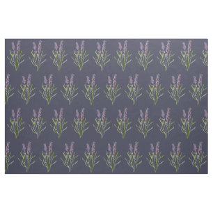 Tissu Lavande vintage en bleu de minuit