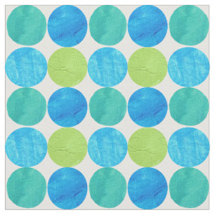 Tissu Le blanc abstrait audacieux de vert bleu entoure