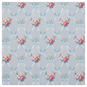 Tissu Le bleu Girly cintre assez le motif floral de rose