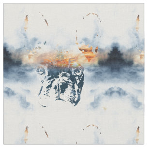 Tissu Le bulldog français et le paysage mêlent design