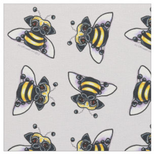 Tissu Le carlin gaffent le gris lilas d'abeilles