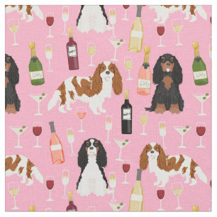 Tissu Le Cavalier roi Charles Spaniel rose