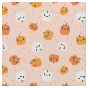 Tissu Le Citrouille Cute Kawaii fait face au Motif