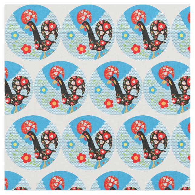 Tissu Le coq portugais de Barcelos (Fermer)